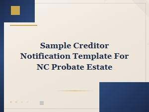 Nc Probate Creditor Notification Template